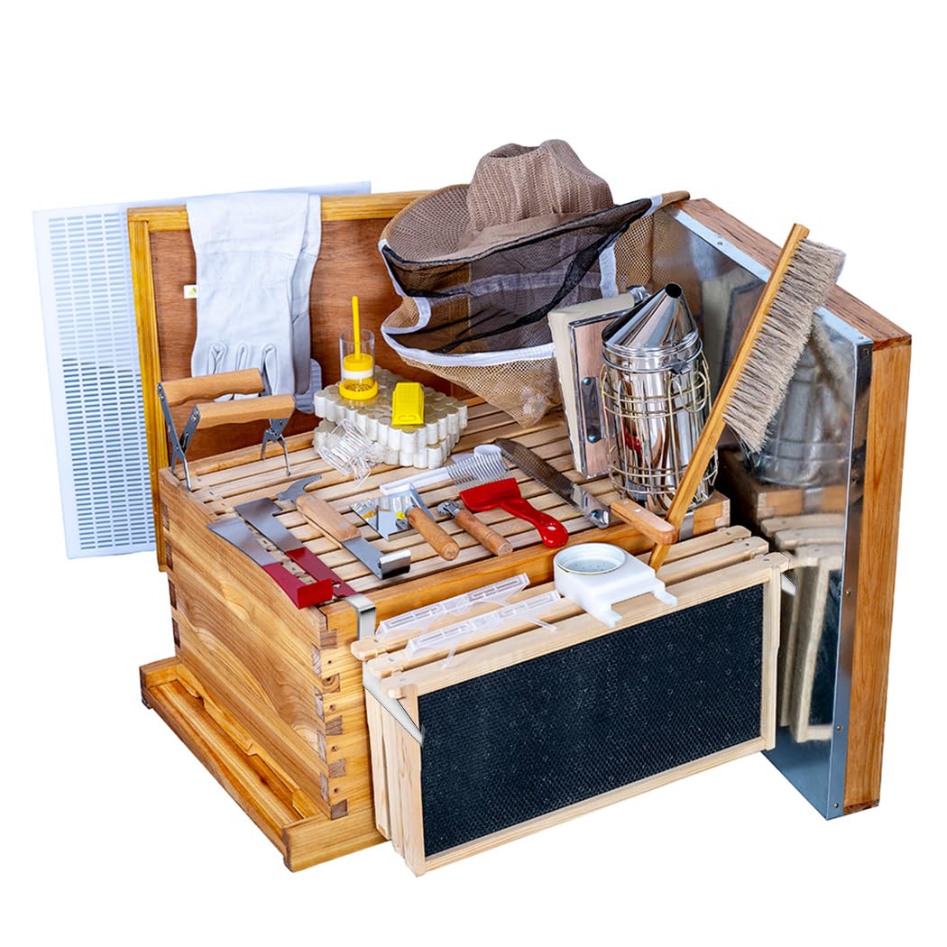 Beehive Frame Wax - Bienenstock 8-Rahmen-Set: Wachsbeschichtete Bienenkästen und Rahmen,